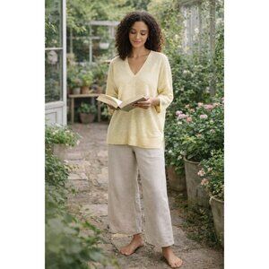 Pastoral Soft-Girl Organic Knit|Quiet Luxury Comfortcore |Eileen Fisher | Size L